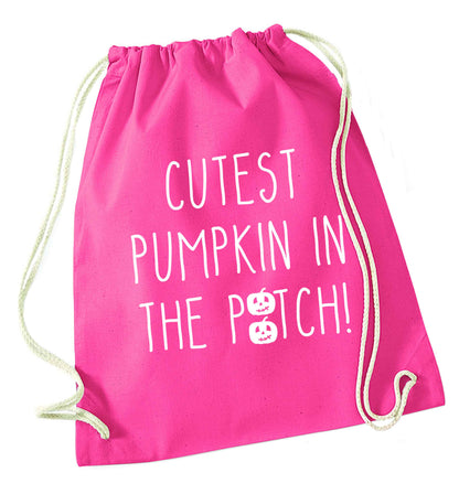 Calm Pumpkin Season pink drawstring bag