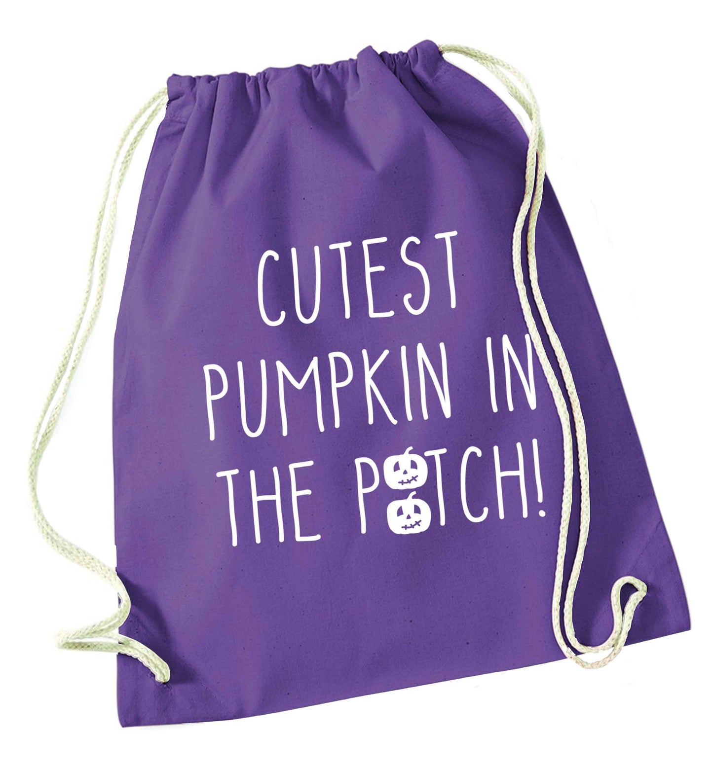 Calm Pumpkin Season purple drawstring bag