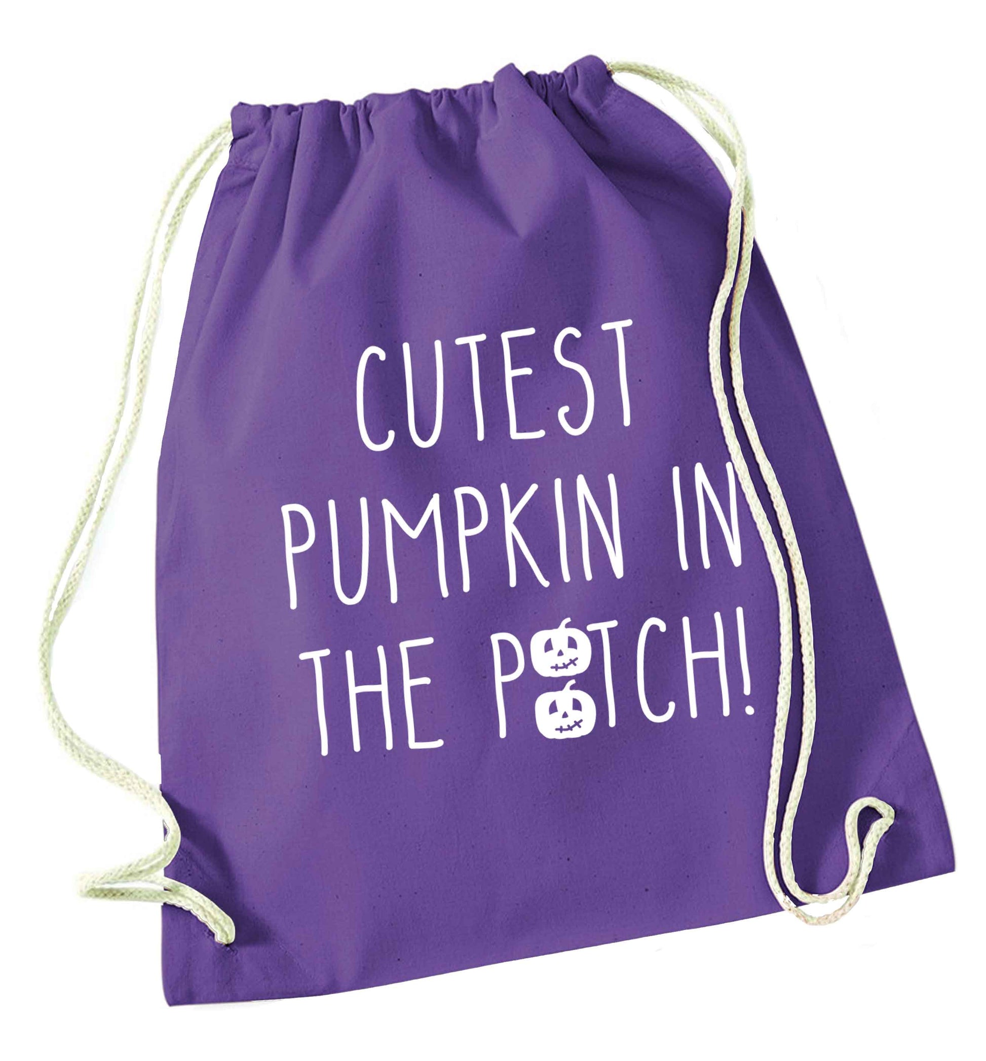 Calm Pumpkin Season purple drawstring bag