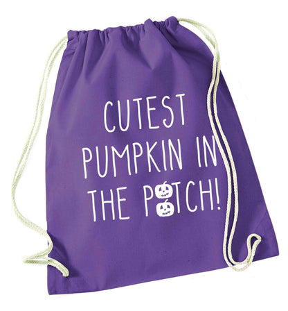 Calm Pumpkin Season purple drawstring bag