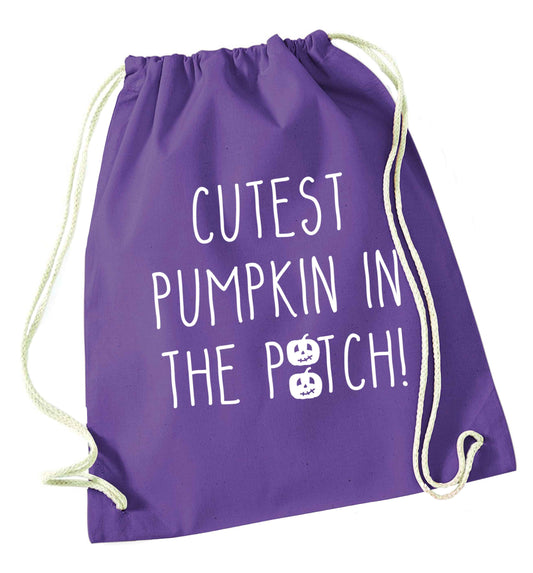 Calm Pumpkin Season purple drawstring bag