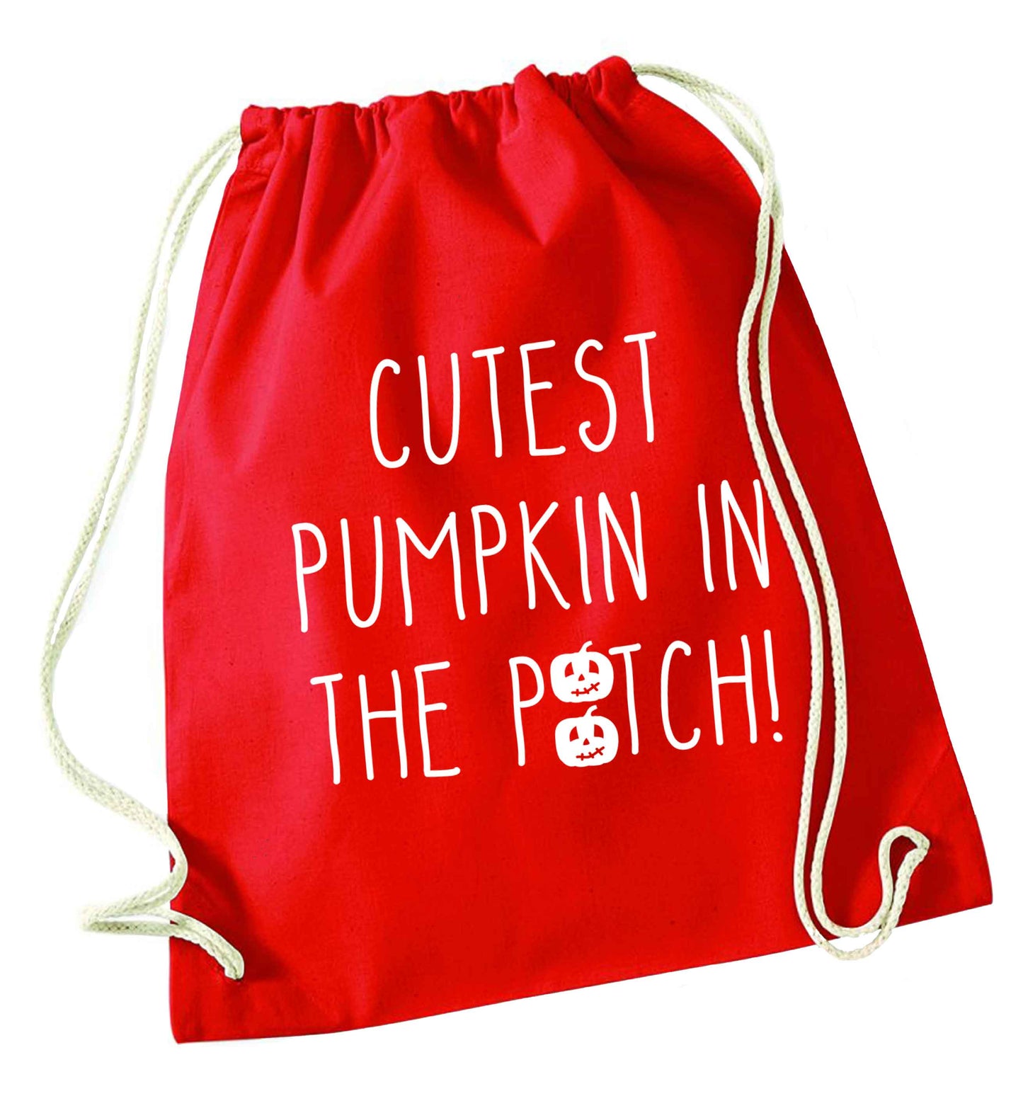 Calm Pumpkin Season red drawstring bag 