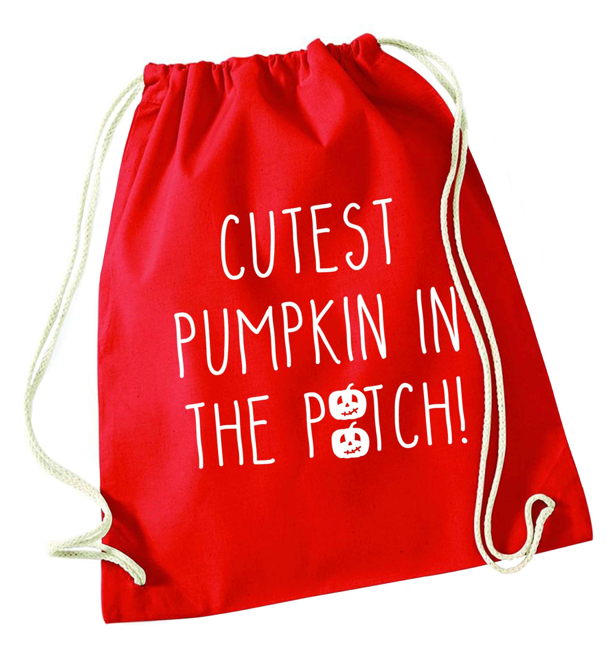 Calm Pumpkin Season red drawstring bag 