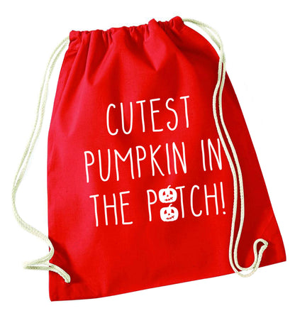Calm Pumpkin Season red drawstring bag 