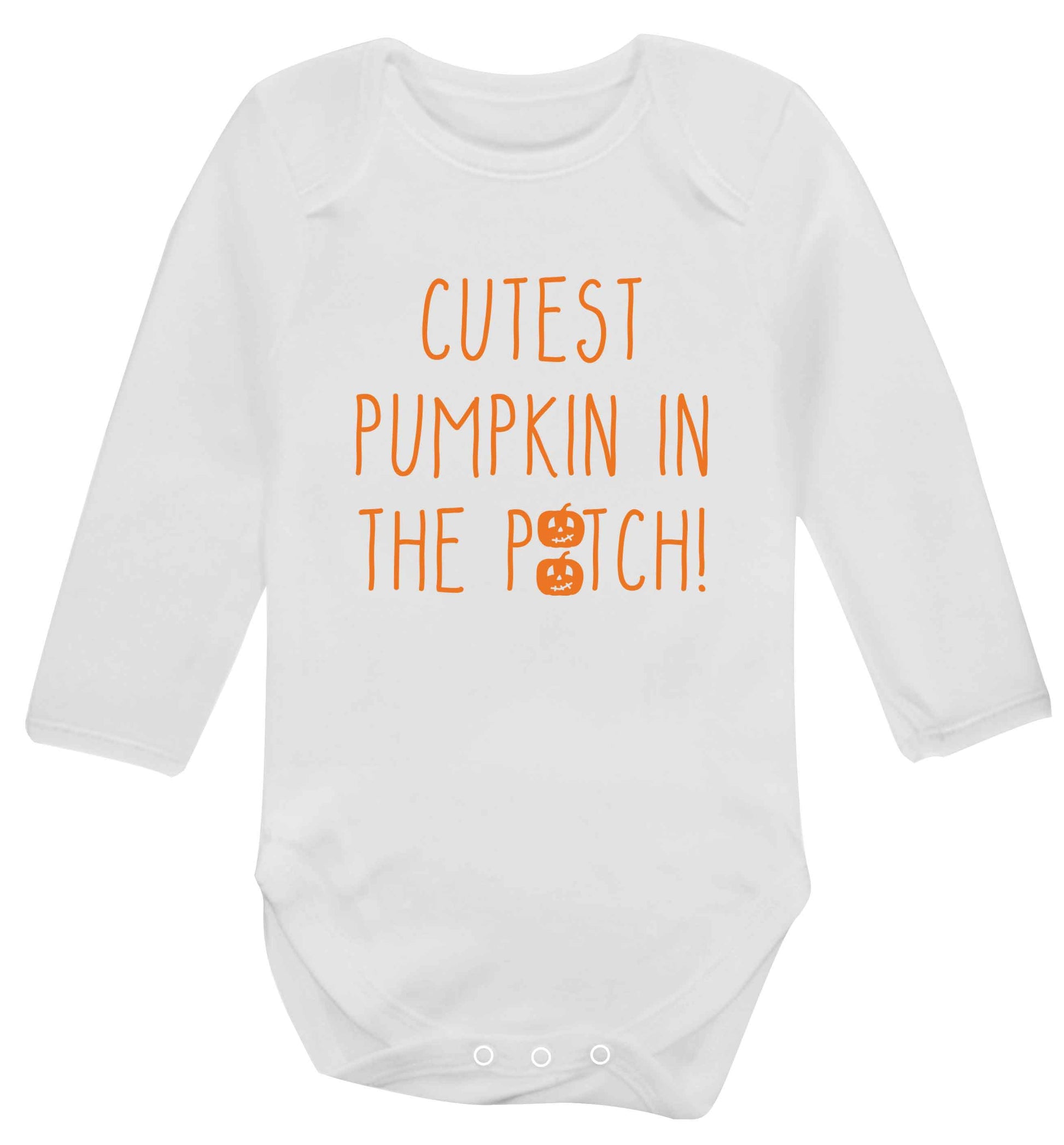 Calm Pumpkin Season baby vest long sleeved white 6-12 months