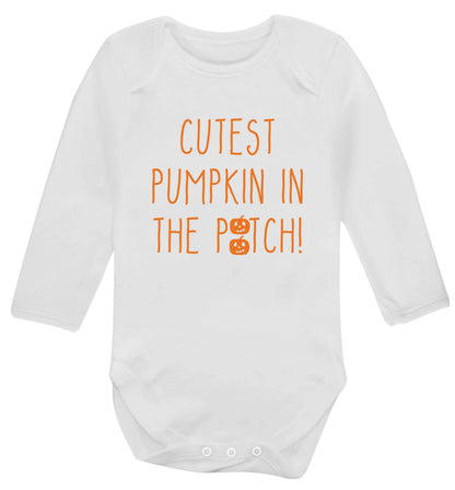 Calm Pumpkin Season baby vest long sleeved white 6-12 months