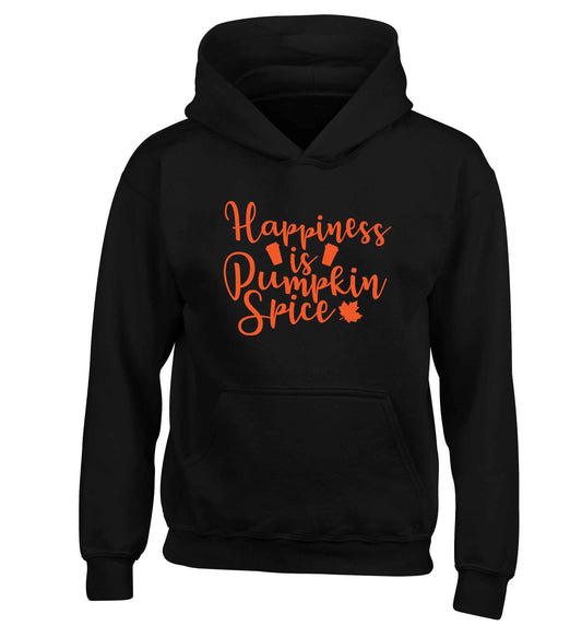 Happiness Pumpkin Spice children's black hoodie 12-13 Years