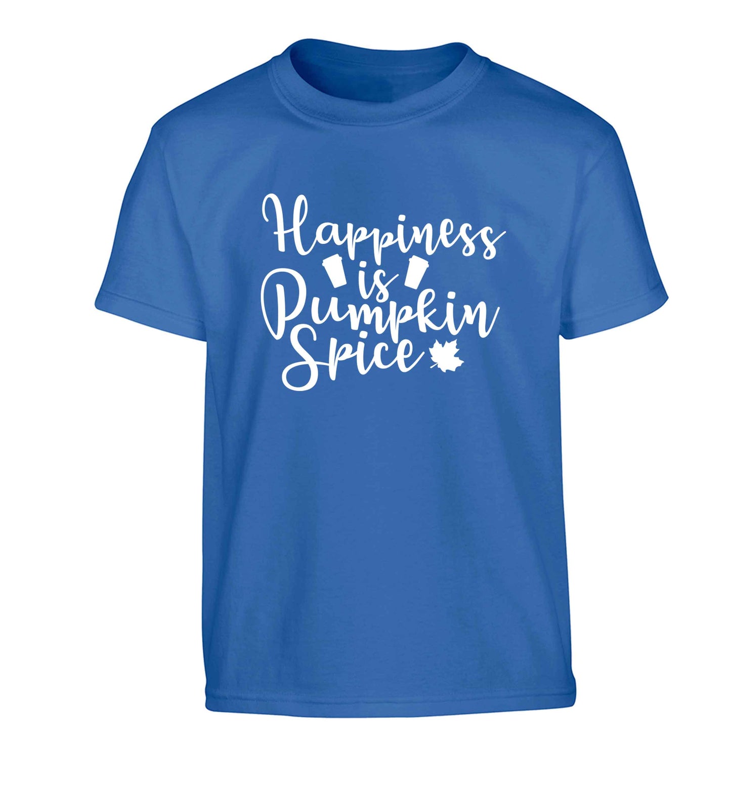 Happiness Pumpkin Spice Children's blue Tshirt 12-13 Years
