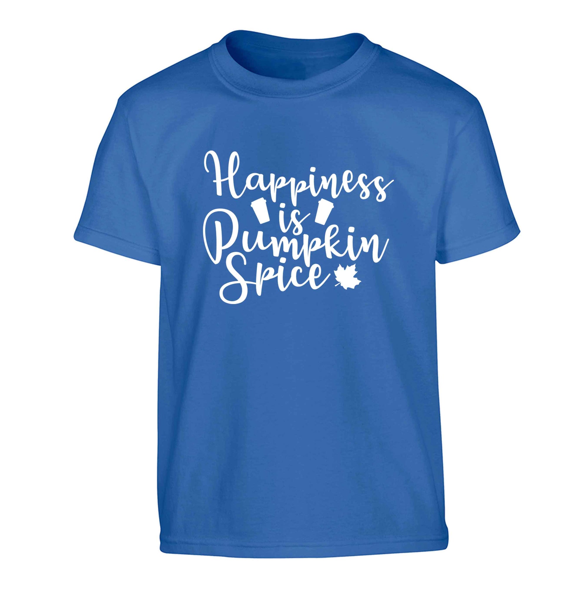 Happiness Pumpkin Spice Children's blue Tshirt 12-13 Years
