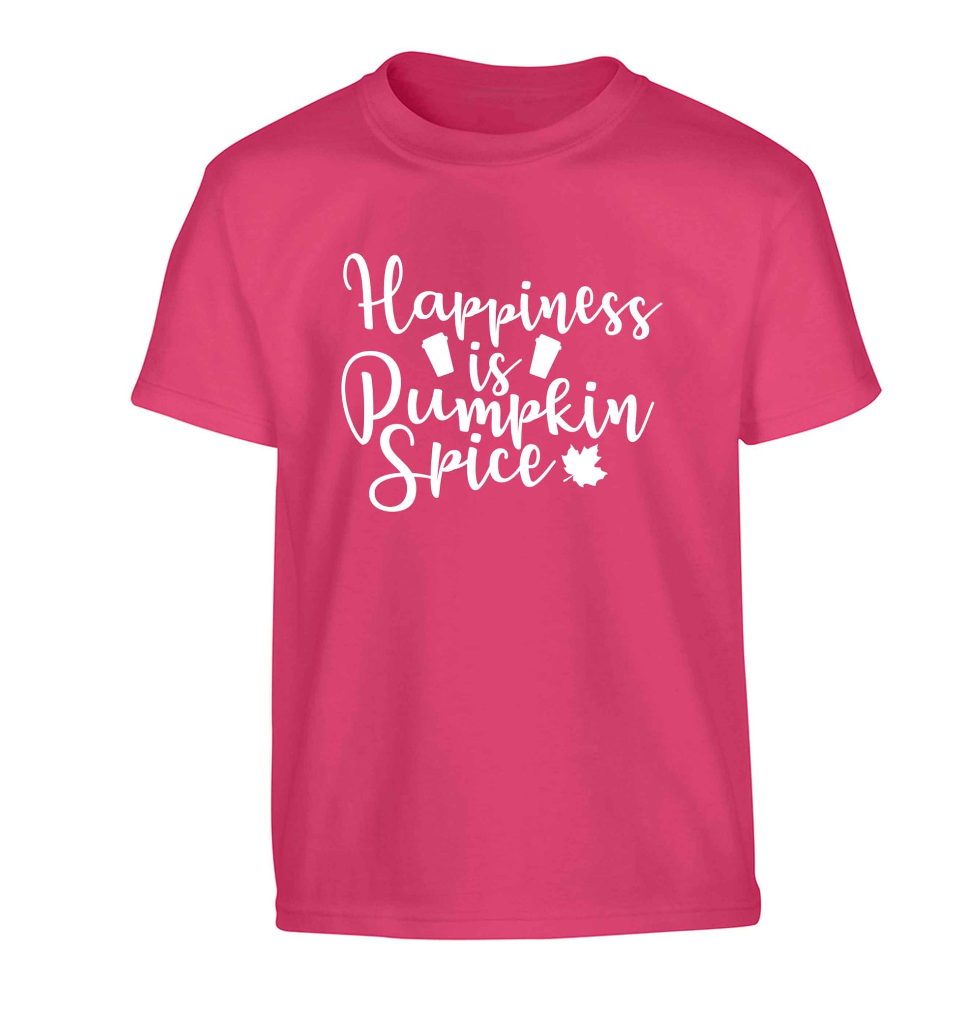 Happiness Pumpkin Spice Children's pink Tshirt 12-13 Years