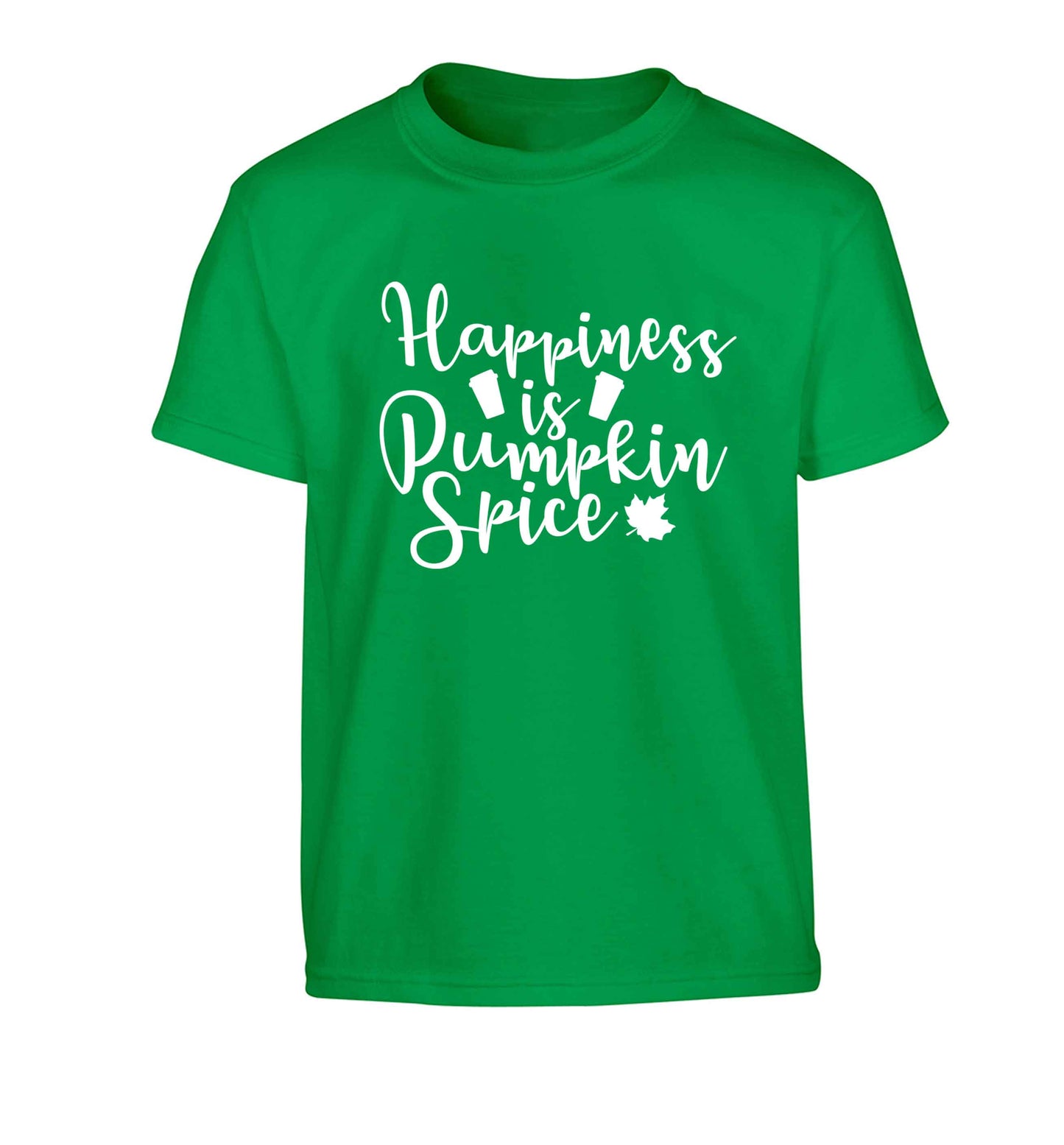 Happiness Pumpkin Spice Children's green Tshirt 12-13 Years
