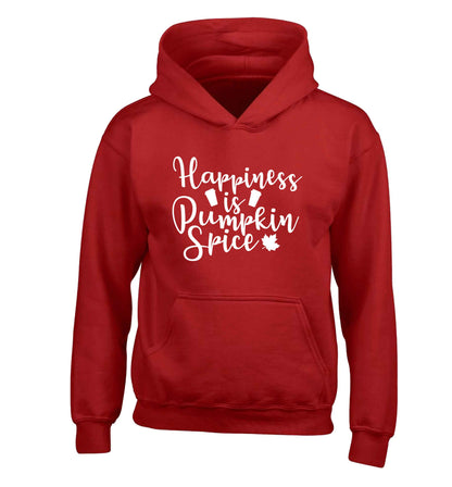 Happiness Pumpkin Spice children's red hoodie 12-13 Years