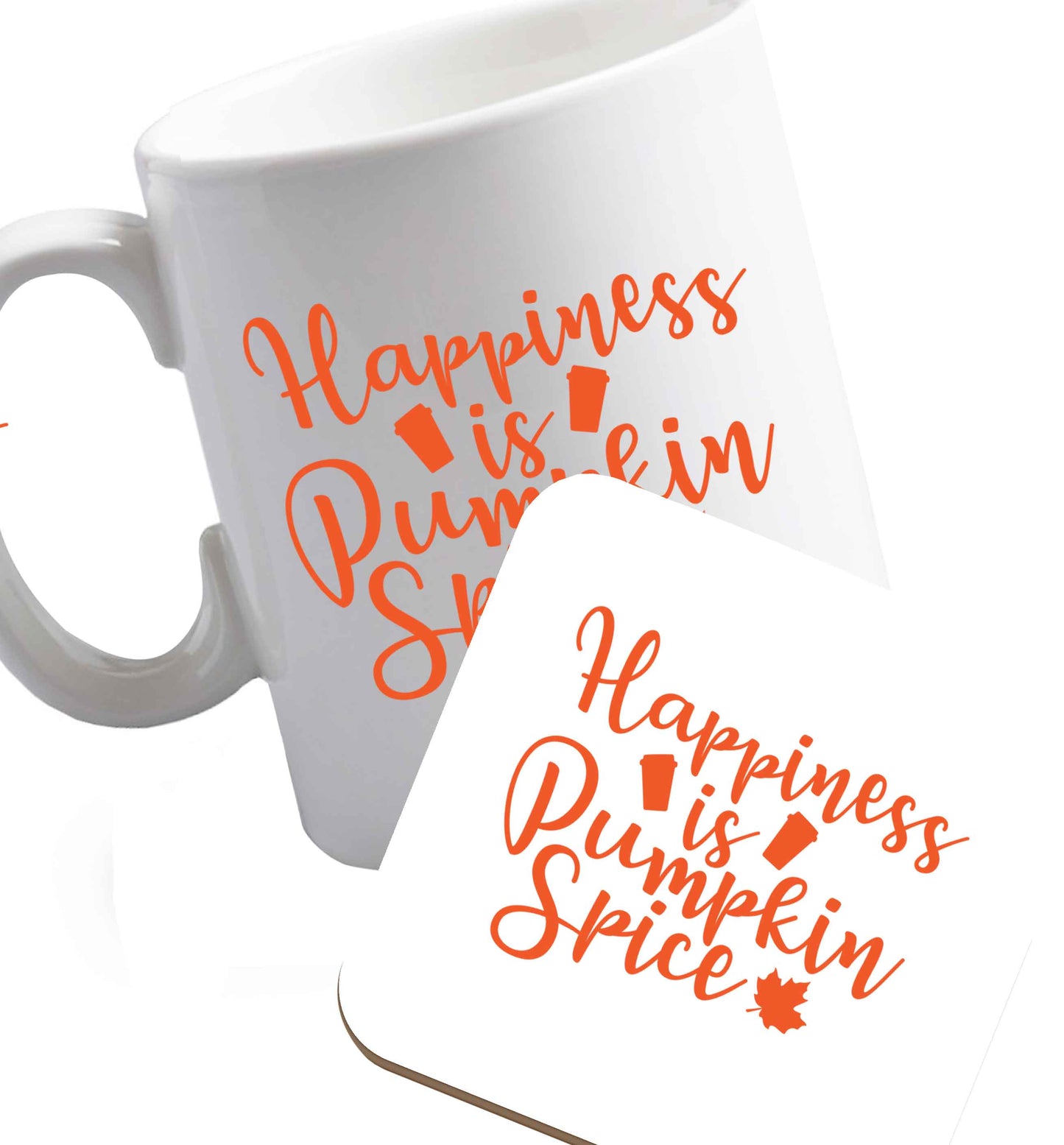 10 oz Favourite Type Pan Pancake ceramic mug and coaster set right handed