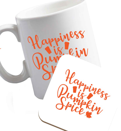 10 oz Favourite Type Pan Pancake ceramic mug and coaster set right handed