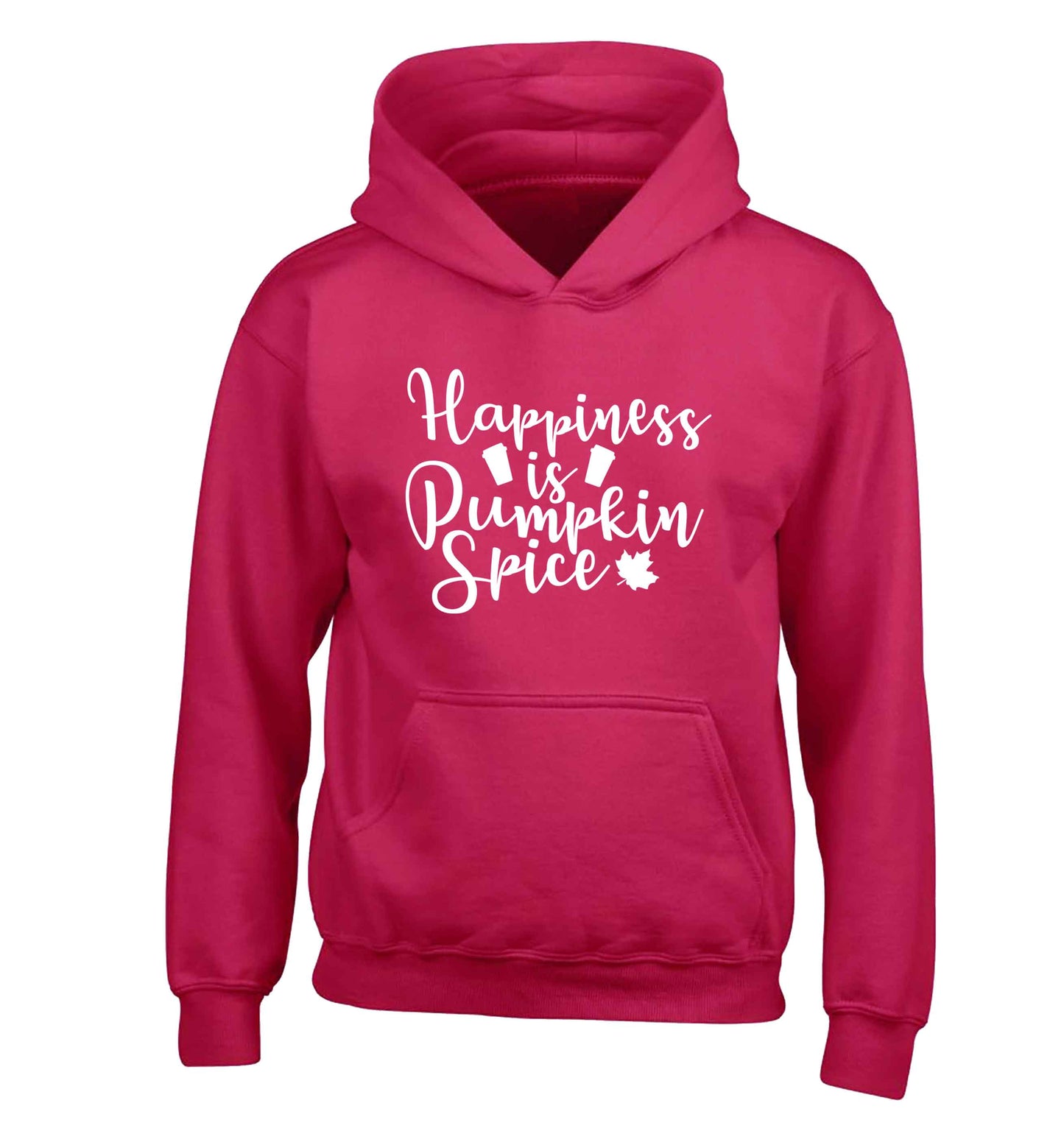 Happiness Pumpkin Spice children's pink hoodie 12-13 Years