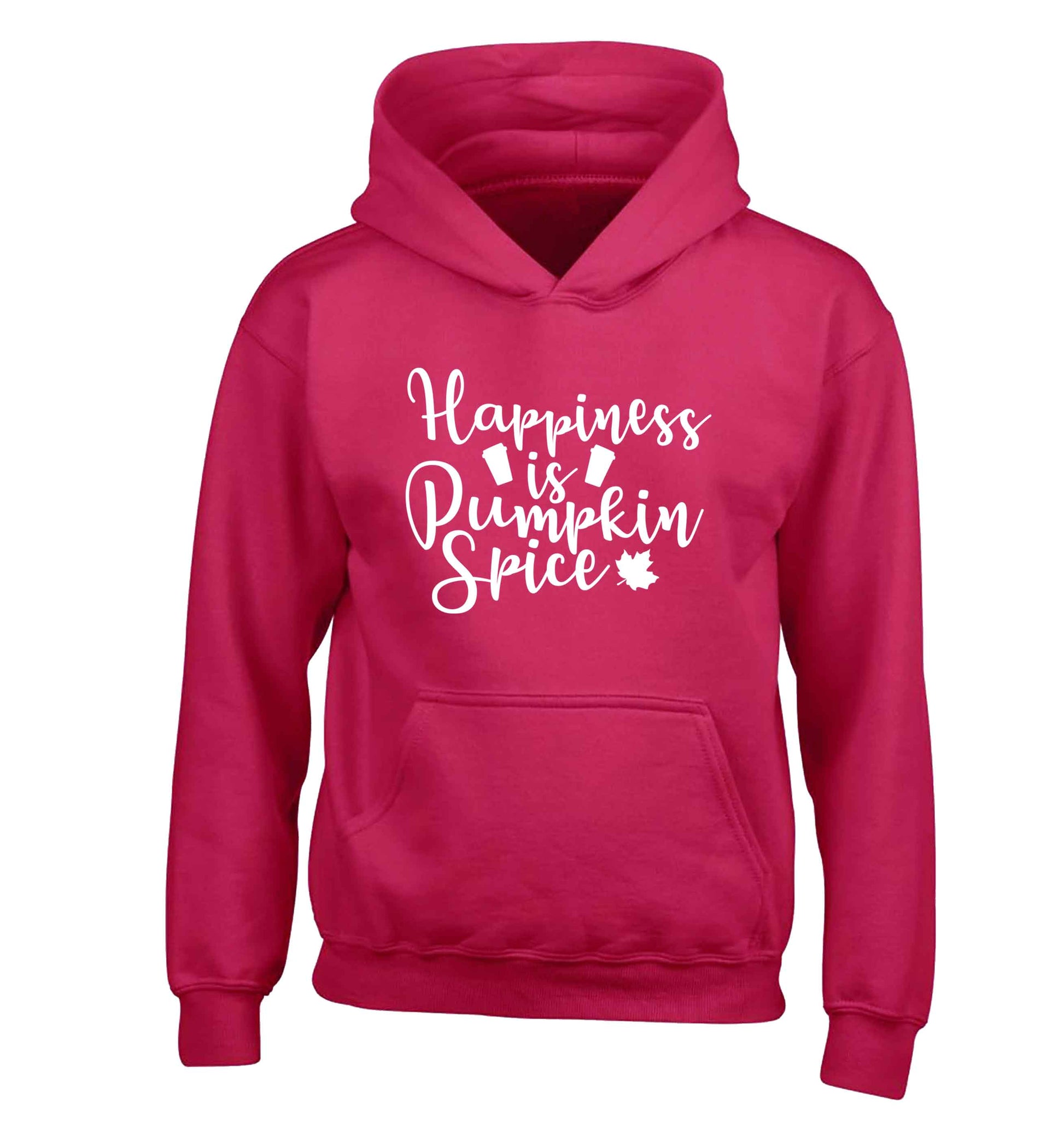 Happiness Pumpkin Spice children's pink hoodie 12-13 Years