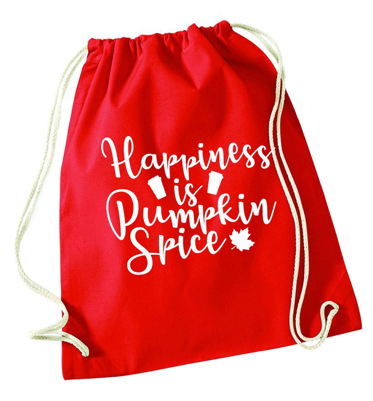Happiness Pumpkin Spice red drawstring bag 
