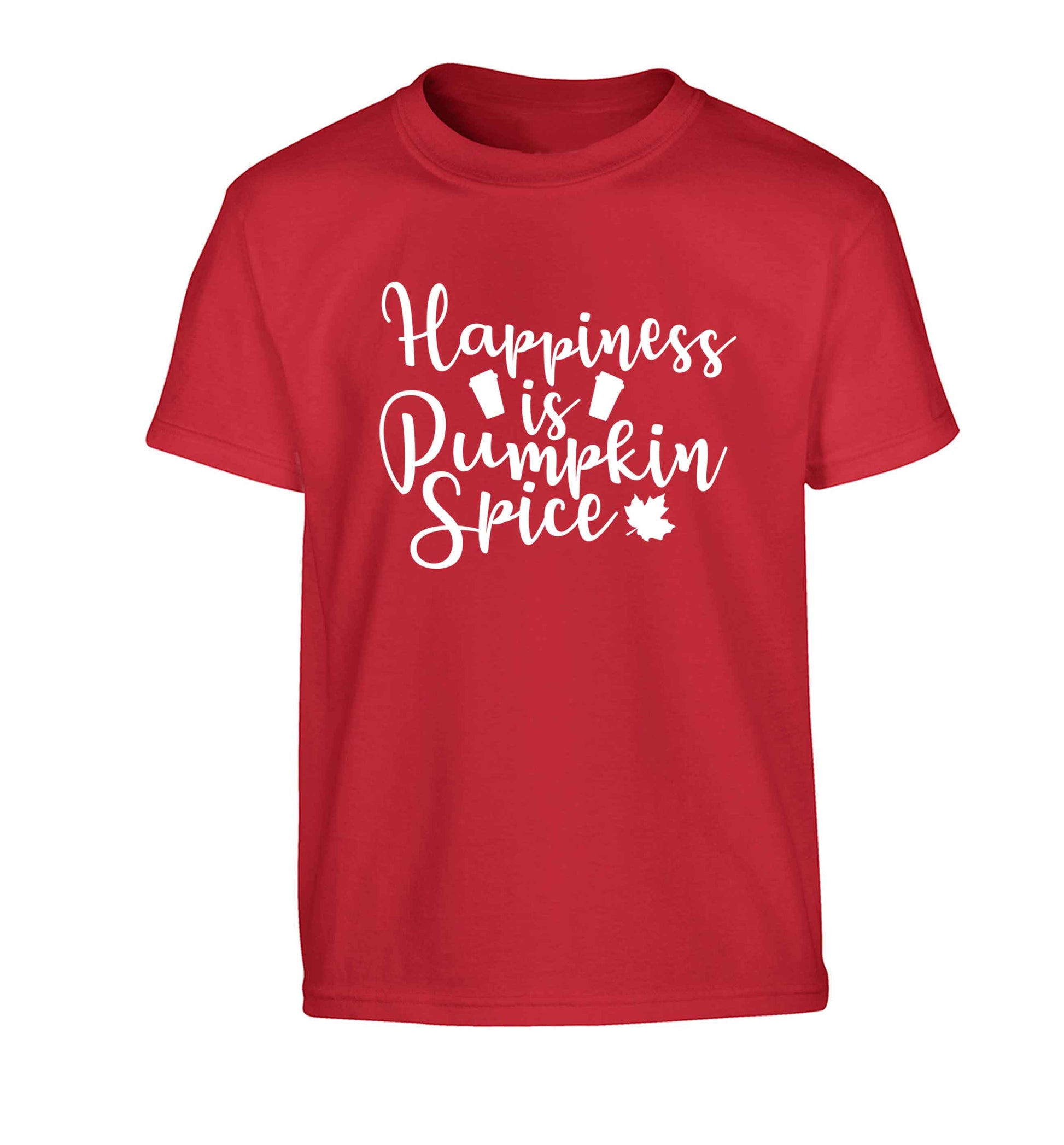 Happiness Pumpkin Spice Children's red Tshirt 12-13 Years