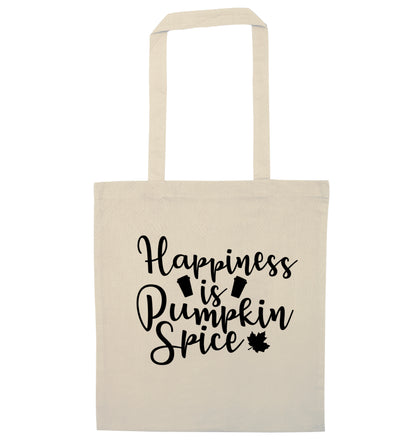 Happiness is pumpkin spice natural tote bag