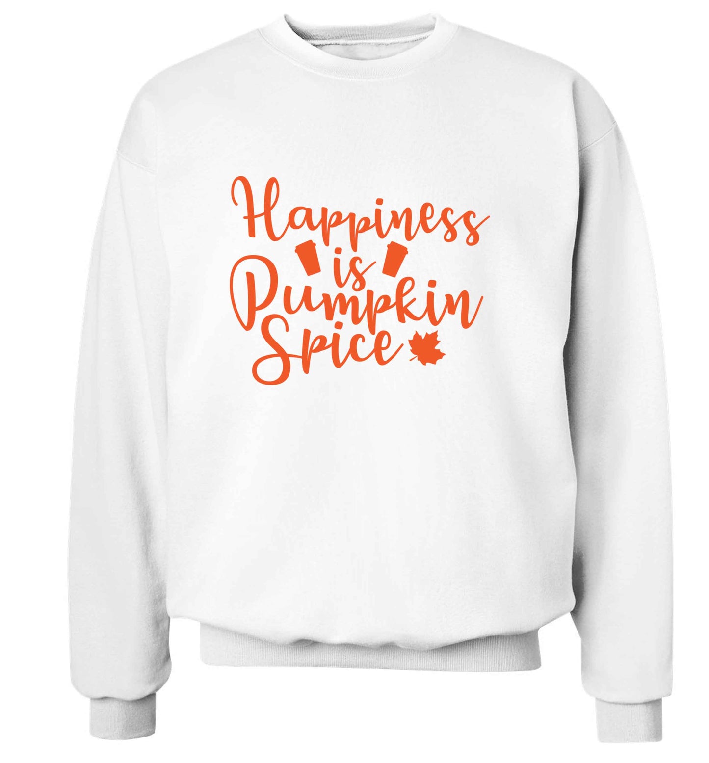 Happiness Pumpkin Spice adult's unisex white sweater 2XL