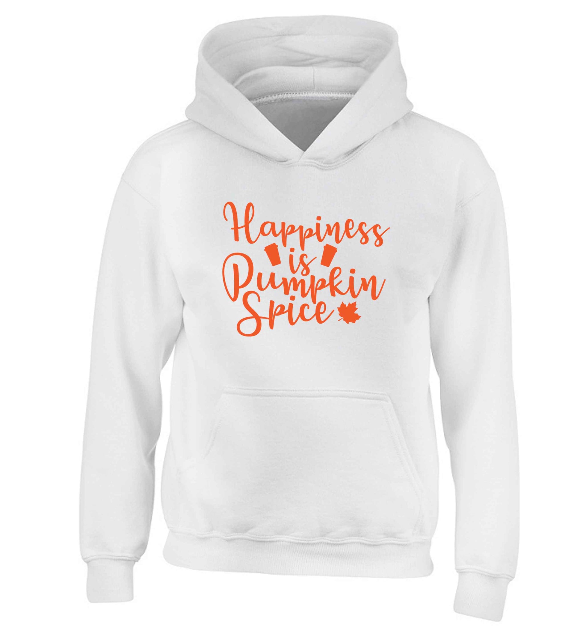 Happiness Pumpkin Spice children's white hoodie 12-13 Years