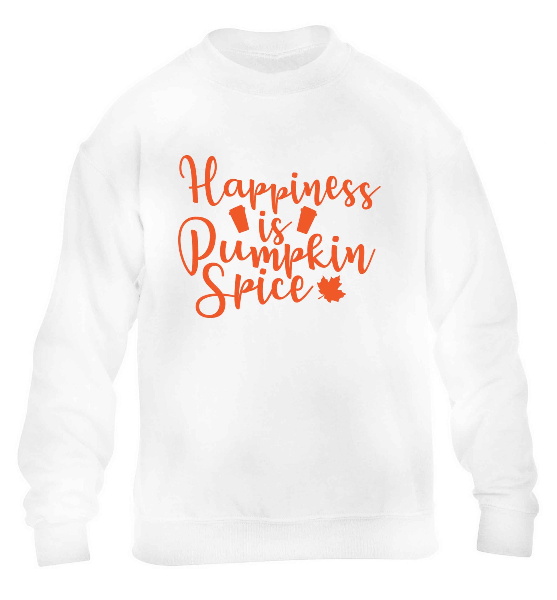 Happiness Pumpkin Spice children's white sweater 12-13 Years
