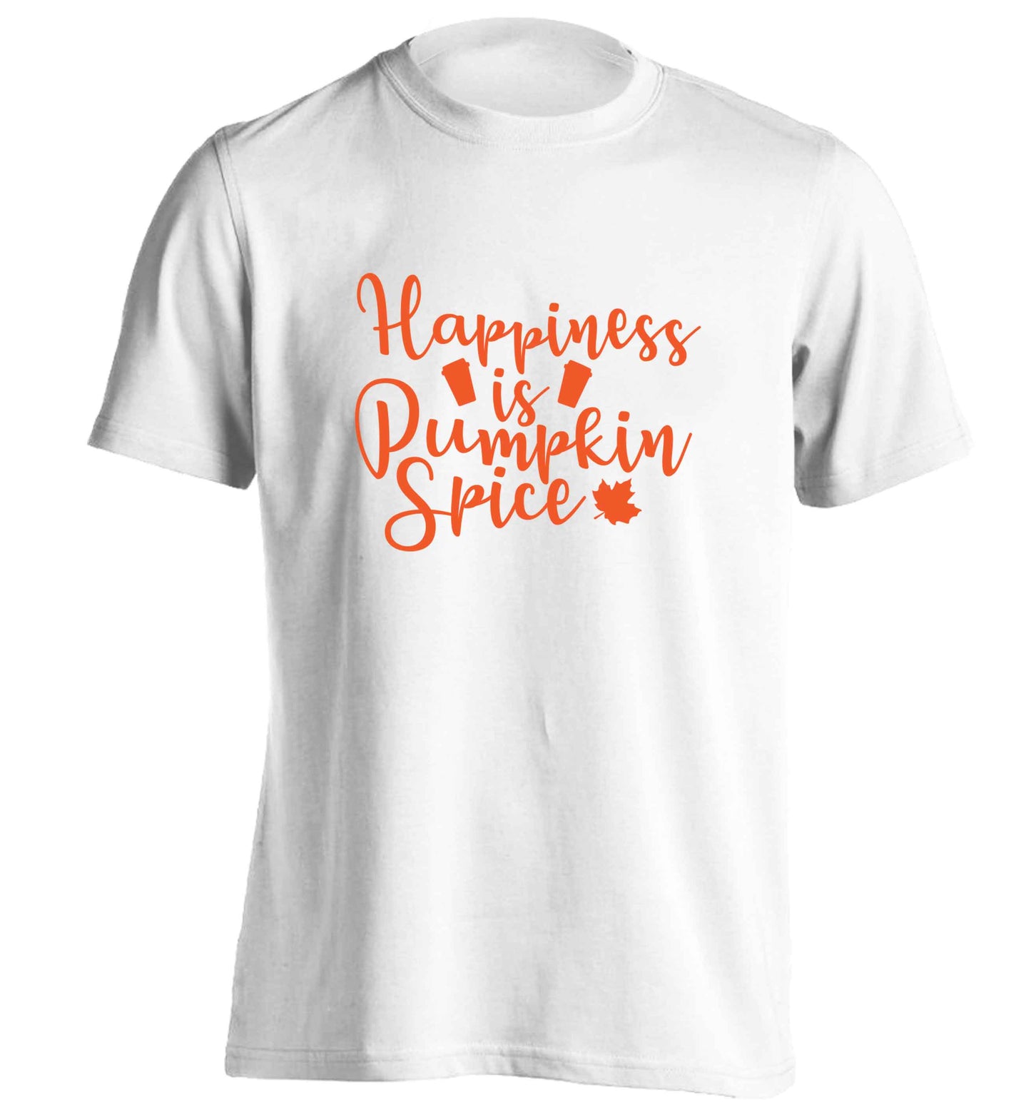 Happiness Pumpkin Spice adults unisex white Tshirt 2XL