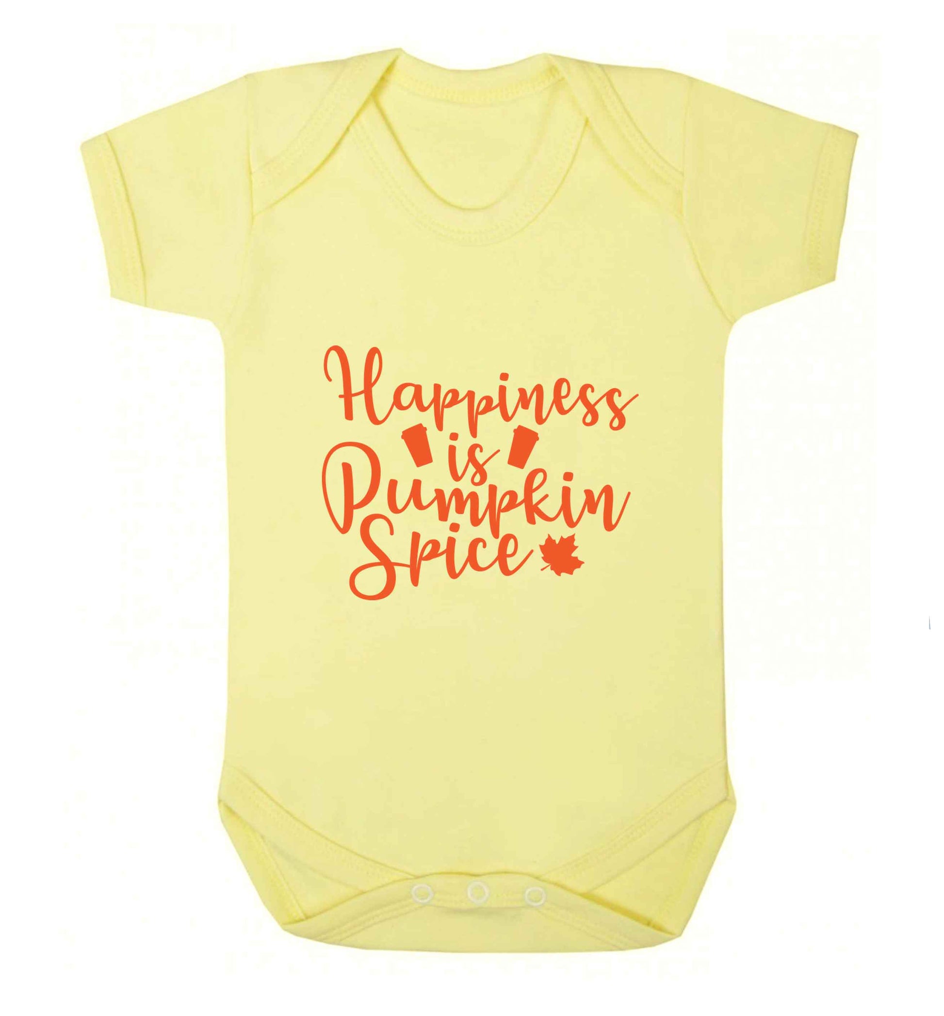 Happiness Pumpkin Spice baby vest pale yellow 18-24 months