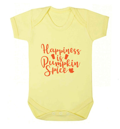 Happiness Pumpkin Spice baby vest pale yellow 18-24 months