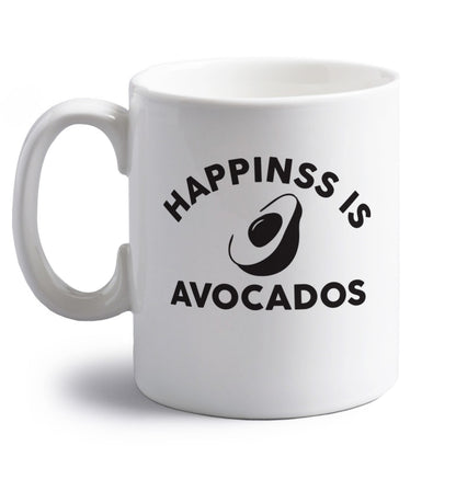 Happiness is avocados right handed white ceramic mug 