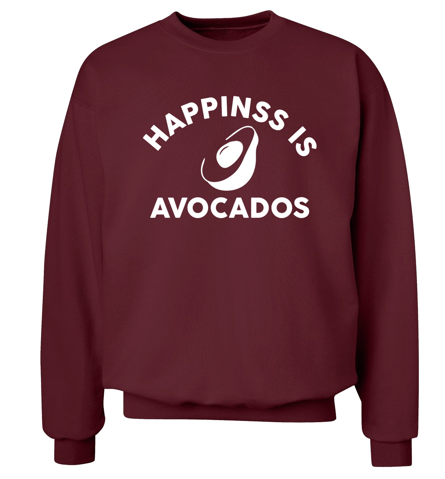 Happiness is avocados Adult's unisex maroon Sweater 2XL
