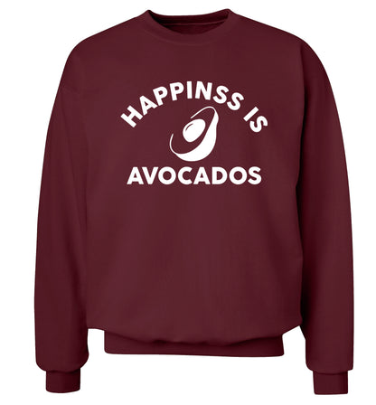 Happiness is avocados Adult's unisex maroon Sweater 2XL