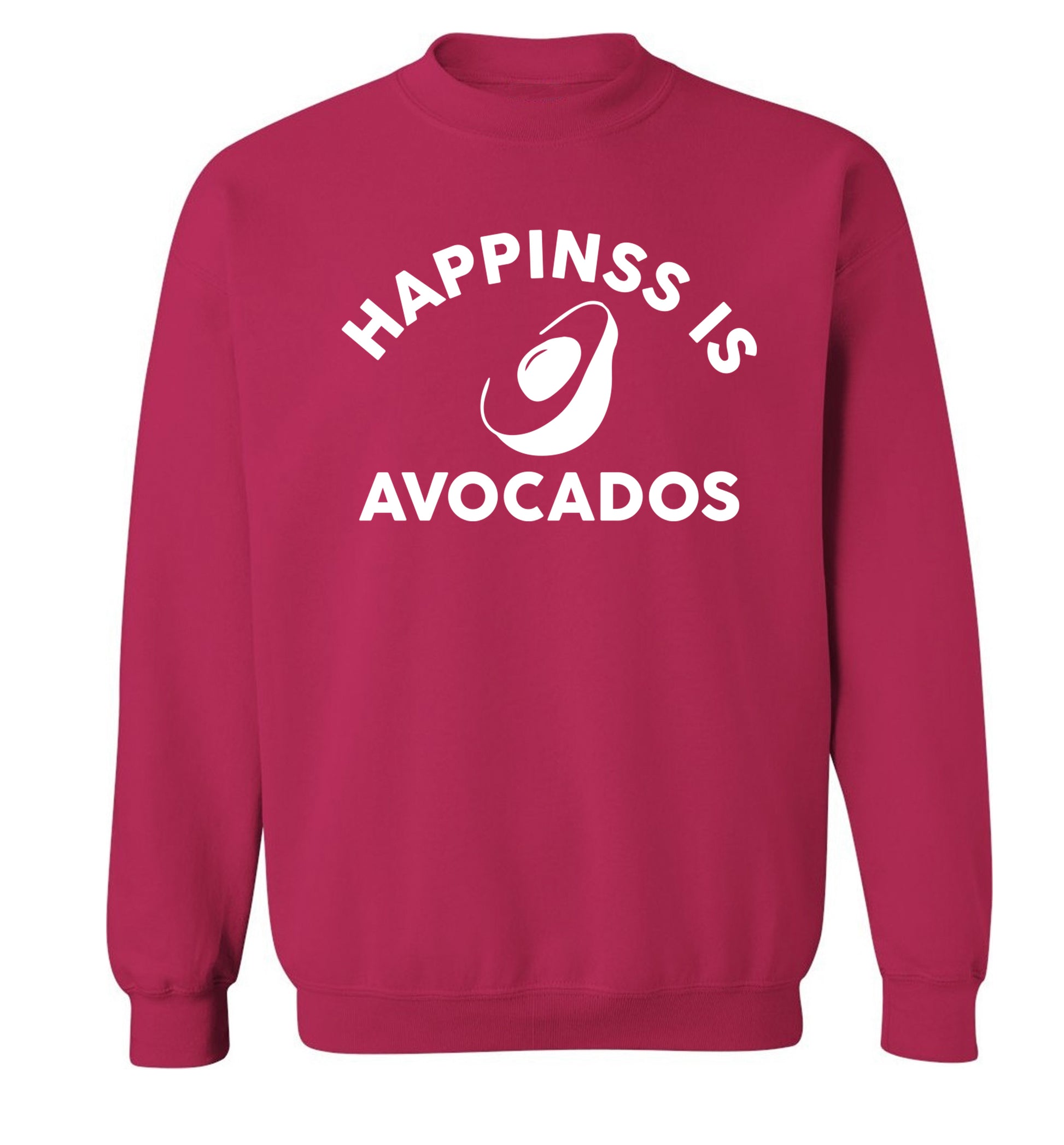 Happiness is avocados Adult's unisex pink Sweater 2XL
