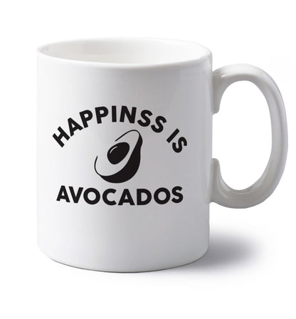 Happiness is avocados left handed white ceramic mug 