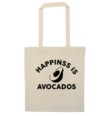 Happiness is avocados natural tote bag