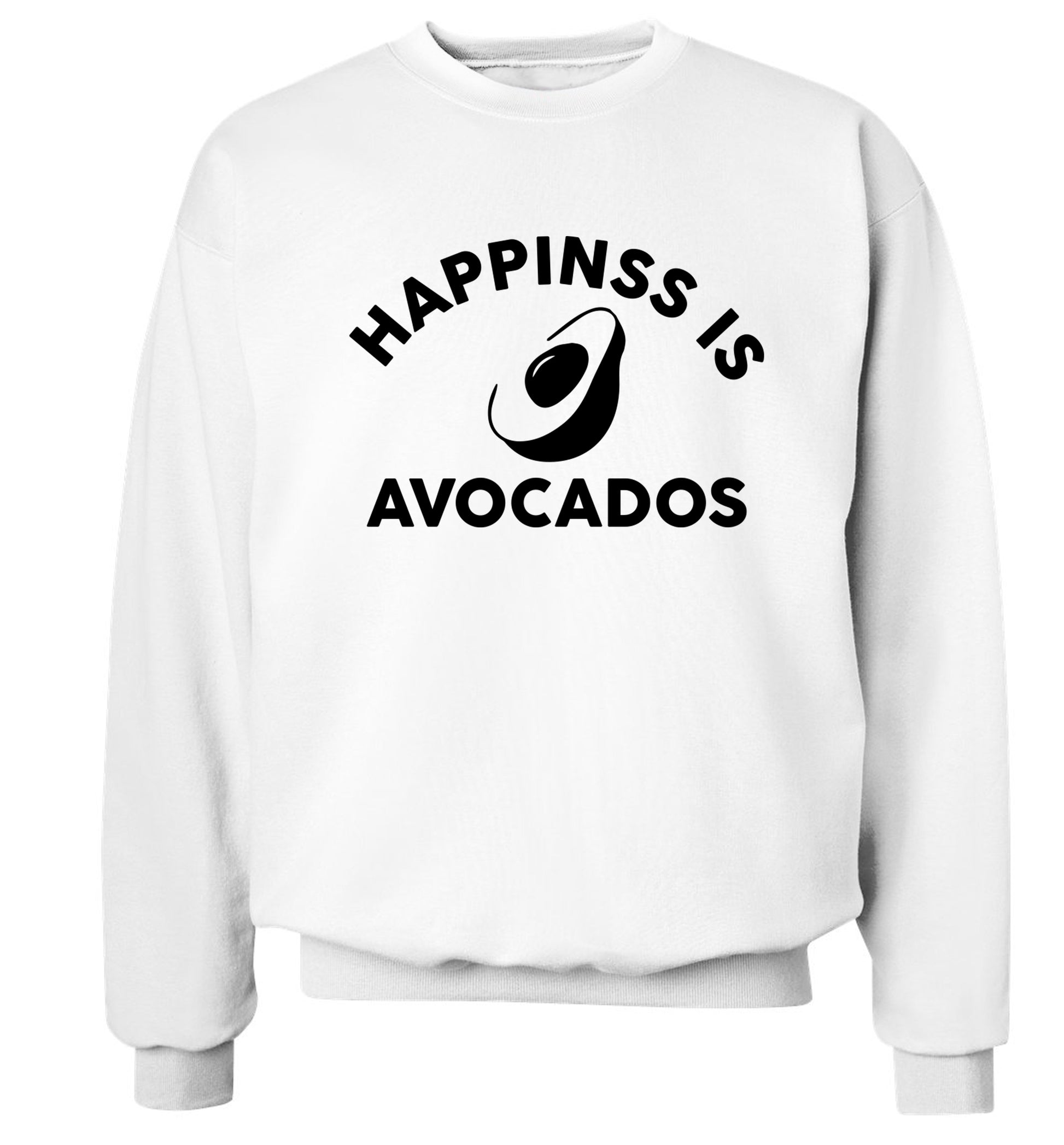 Happiness is avocados Adult's unisex white Sweater 2XL