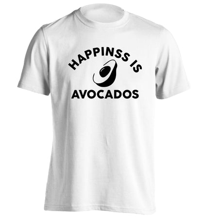 Happiness is avocados adults unisex white Tshirt 2XL