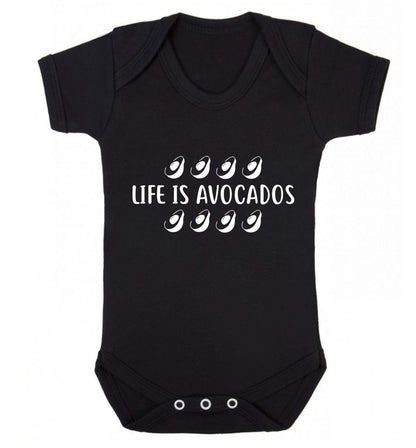 Life is avocados Baby Vest black 18-24 months