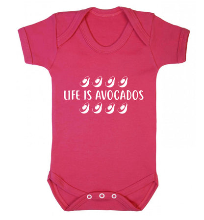 Life is avocados Baby Vest dark pink 18-24 months
