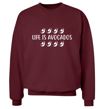 Life is avocados Adult's unisex maroon Sweater 2XL