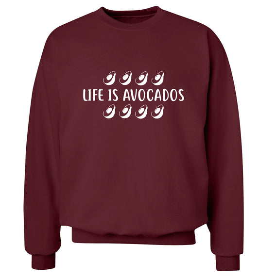 Life is avocados Adult's unisex maroon Sweater 2XL
