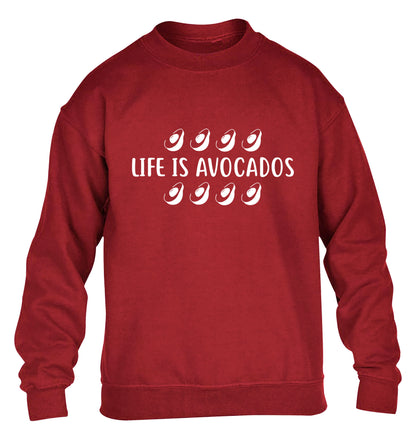 Life is avocados children's grey sweater 12-14 Years