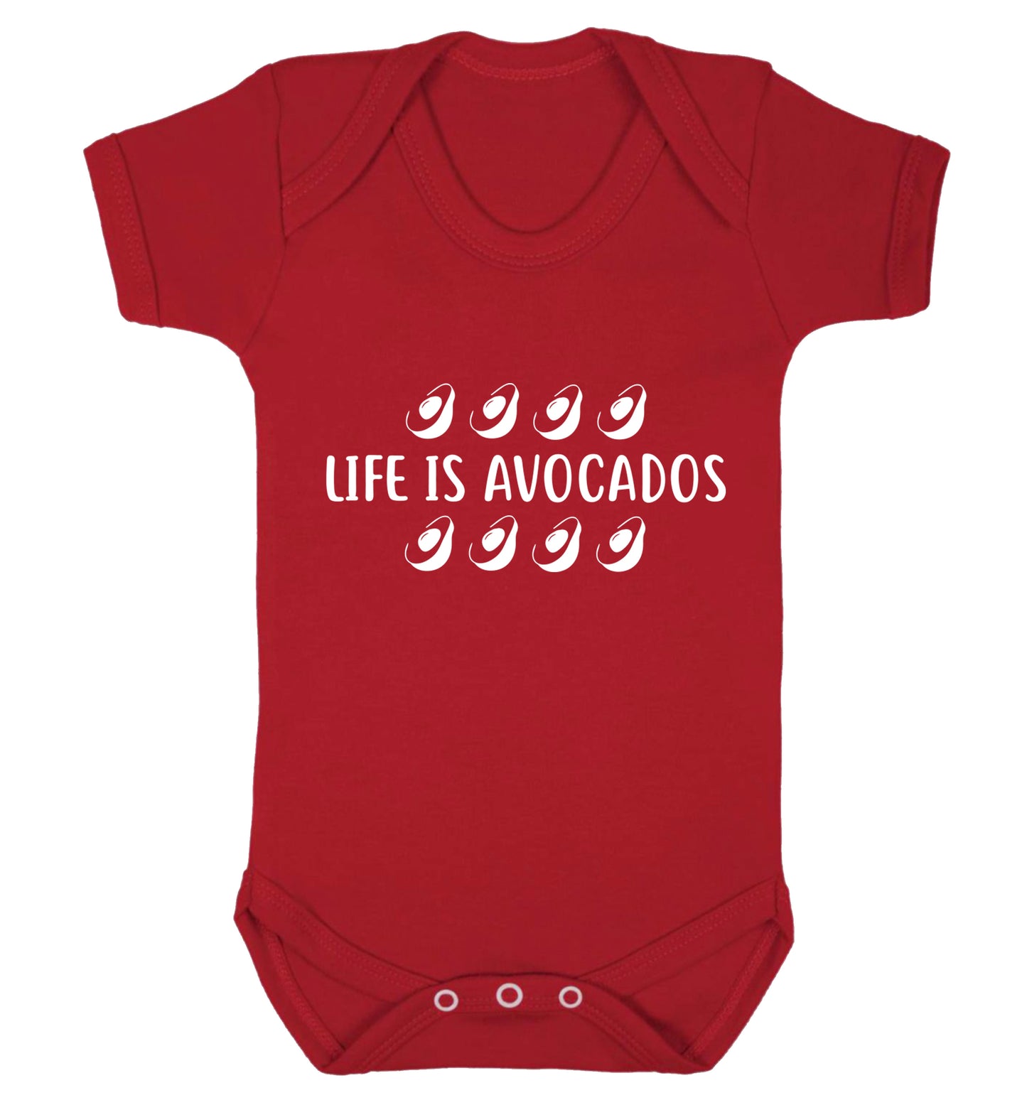 Life is avocados Baby Vest red 18-24 months