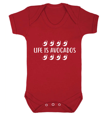 Life is avocados Baby Vest red 18-24 months