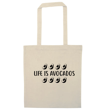 Life is avocados natural tote bag