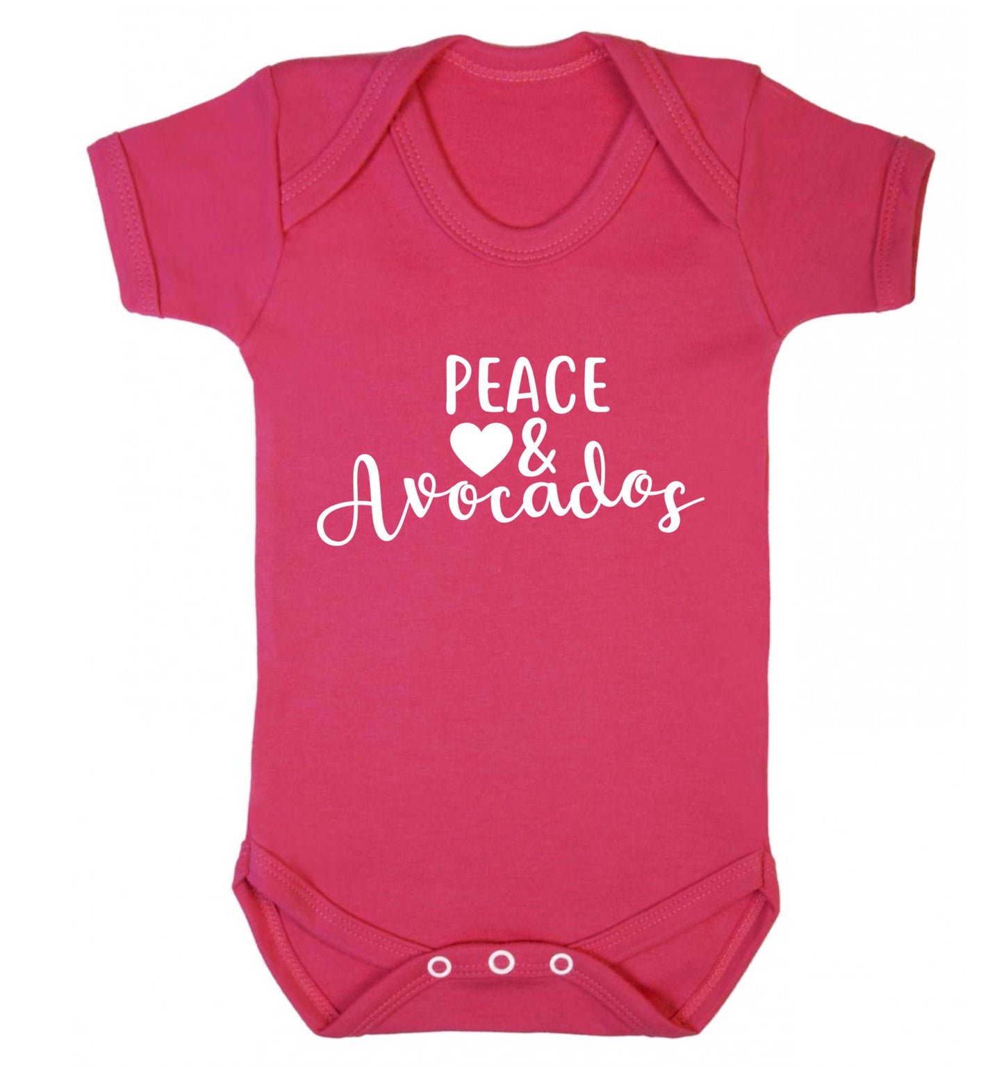 Peace love and avocados Baby Vest dark pink 18-24 months