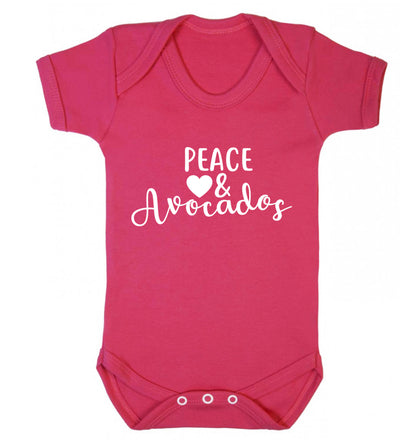 Peace love and avocados Baby Vest dark pink 18-24 months