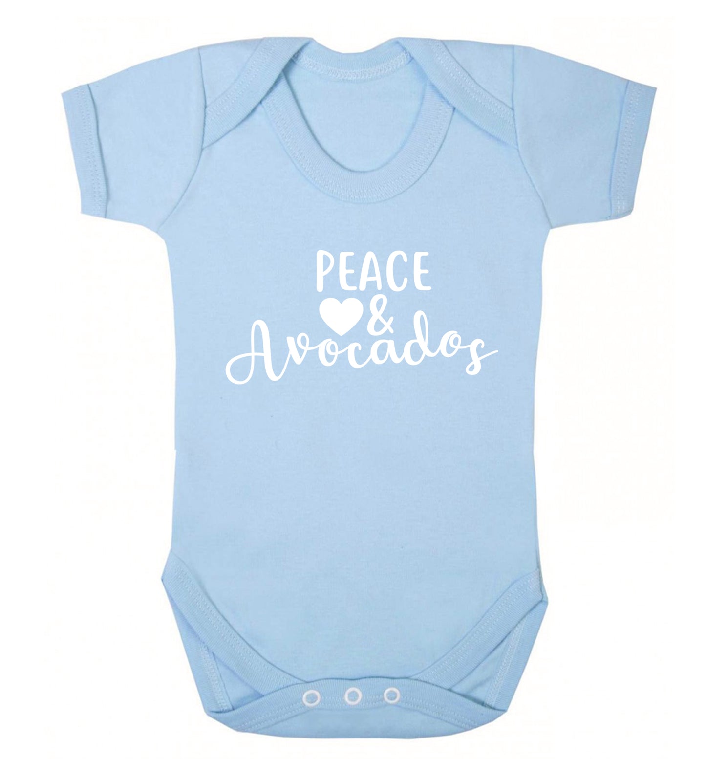 Peace love and avocados Baby Vest pale blue 18-24 months