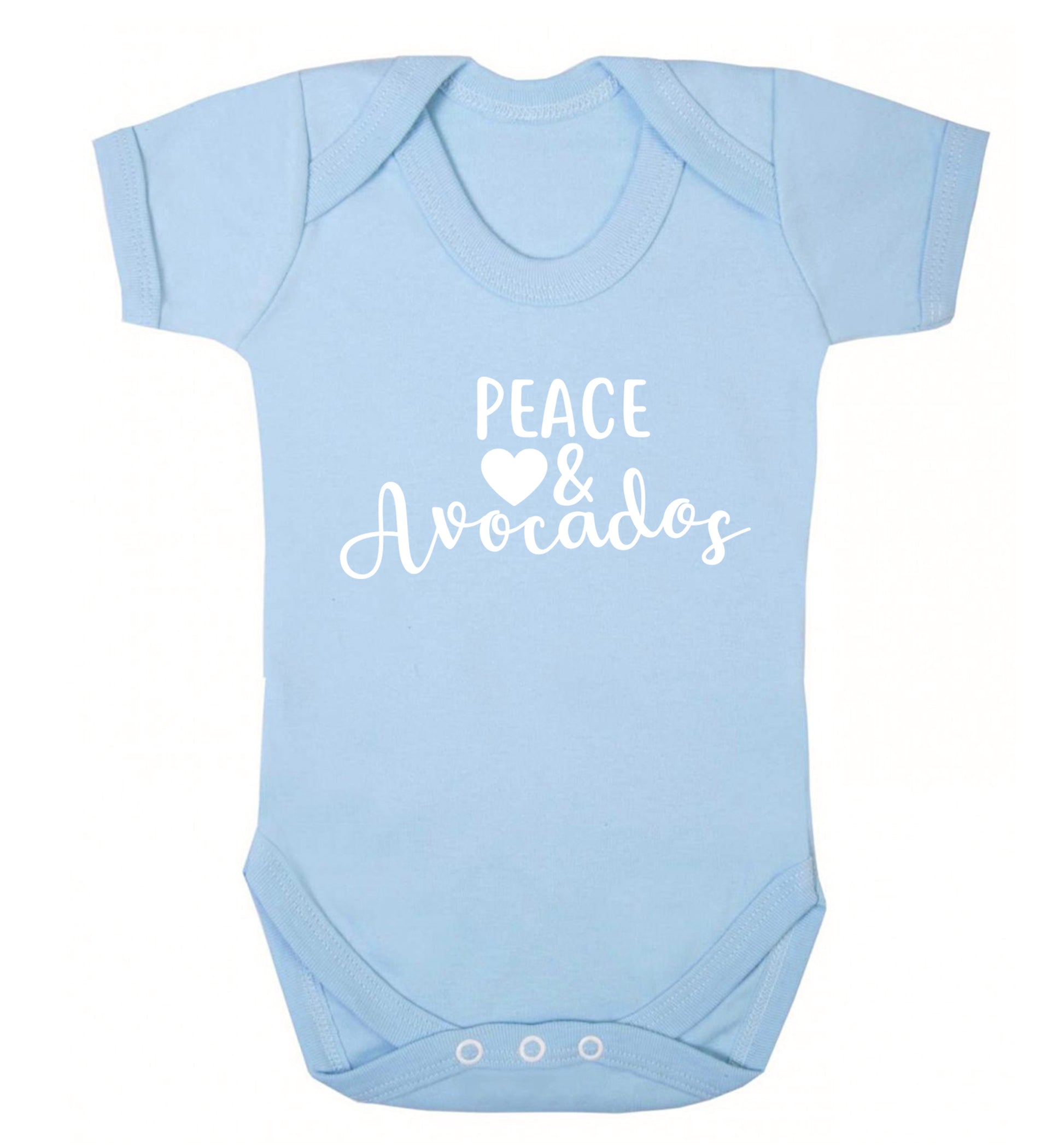 Peace love and avocados Baby Vest pale blue 18-24 months