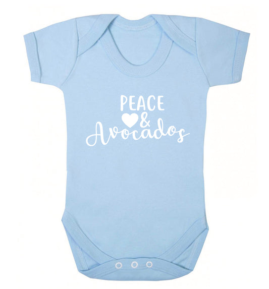Peace love and avocados Baby Vest pale blue 18-24 months